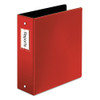 Premier Easy Open Locking Round Ring Binder, 3 Rings, 3" Capacity, 11 X 8.5, Red