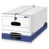Stor/file Medium-duty Strength Storage Boxes, Letter Files, 12.25" X 24.13" X 10.75", White/blue, 12/carton