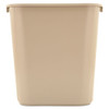 Deskside Plastic Wastebasket, 7 Gal, Plastic, Beige