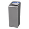 Configure Indoor Recycling Waste Receptacle, Mixed Recycling, 15 Gal, Metal, Gray