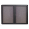 Enclosed Fabric-cork Board, 48 X 36, Gray Surface, Graphite Aluminum Frame