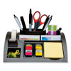 Notes Dispenser With Weighted Base, 9 Compartments, Plastic, 10.25 X 6.75 X 2.75, Black