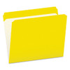 Double-ply Reinforced Top Tab Colored File Folders, Straight Tabs, Letter Size, 0.75" Expansion, Yellow, 100/box