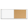 Combo Cubicle Workstation Dry Erase/cork Board, 48x18, Silver Frame