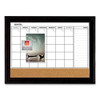 Magnetic Combination Dry Erase Calendar/cork Board, 35 X 23, Black Wood Frame