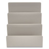Plastic Incline Mail Sorter, 3 Sections, Letter Size Files, 6.3 X 6.3 X 5.5, Gray