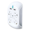 Revolve 3.4 Surge Protector, 4 Ac Outlets/2 Usb Ports, 918 J, White/gray