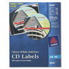 Inkjet Full-face Cd Labels, Glossy White, 20/pack