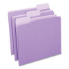 Deluxe Colored Top Tab File Folders, 1/3-cut Tabs: Assorted, Letter Size, Violet/light Violet, 100/box