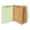 Eight-section Pressboard Classification Folders, 3" Expansion, 3 Dividers, 8 Fasteners, Letter Size, Green Exterior, 10/box - UNV10291