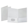 Linen Finish Twin Pocket Folders, 100-sheet Capacity, 11 X 8.5, White, 25/box