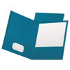 Linen Finish Twin Pocket Folders, 100-sheet Capacity, 11 X 8.5, Teal, 25/box