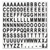 Interchangeable Magnetic Board Accessories, Letters, Black, 0,75"h