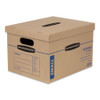 Smoothmove Classic Moving/storage Boxes, Half Slotted Container (hsc), Small, 12" X 15" X 10", Brown/blue, 15/carton