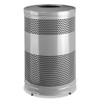 Classics Open Top Waste Receptacle, 51 Gal, Steel, Stardust Silver Metallic W/black Lid