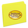 Reinforced Top Tab Colored File Folders, Straight Tabs, Letter Size, 0.75" Expansion, Yellow, 100/box