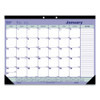 Monthly Desk Pad Calendar, 21.25 X 16, White/blue/green Sheets, Black Binding, Black Corners, 12-month (jan To Dec): 2023