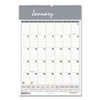 Bar Harbor Recycled Wirebound Monthly Wall Calendar, 12 X 17, White/blue/gray Sheets, 12-month (jan-dec): 2023