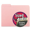 Interior File Folders, 1/3-cut Tabs: Assorted, Letter Size, 0.75" Expansion, Pink, 100/box