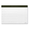 Work Happy Paper Desk Pad Planner, 10 X 7, Coast White/charcoal Sheets, Olive Binding, Undated