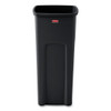 Untouchable Square Waste Receptacle, 23 Gal, Plastic, Black