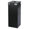 Public Square Recycling Receptacles, Can Recycling, 37 Gal, Steel, Black
