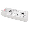 Home/office Surgearrest Protector, 8 Ac Outlets, 6 Ft Cord, 2,030 J, White