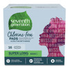 Chlorine-free Ultra Thin Pads With Wings, Super Long, 16/pack, 6 Packs/carton