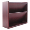 Hardwood Double Wall File, 2 Sections, Letter Size, 14" X 5.25" X 12.5", Mahogany
