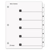 Onestep Printable Table Of Contents And Dividers, 5-tab, 1 To 5, 11 X 8.5, White, White Tabs, 1 Set