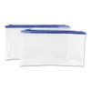 Zippered Wallets/cases, Transparent Plastic, 11 X 6, Clear/blue, 2/pack