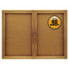 Enclosed Bulletin Board, Natural Cork/fiberboard, 48 X 36, Oak Frame