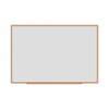 Dry-erase Board, Melamine, 72 X 48, White, Oak-finished Frame