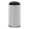 European And Metallic Series Receptacle With Drop-in Dome Top, 15 Gal, Steel, Satin Stainless