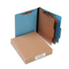Colorlife Presstex Classification Folders, 3" Expansion, 2 Dividers, 6 Fasteners, Letter Size, Light Blue Exterior, 10/box