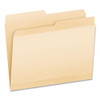 Poly Reinforced File Folder, 1/2-cut Tabs: Assorted, Letter Size, Manila, 24/pack