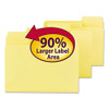 Supertab Colored File Folders, 1/3-cut Tabs: Assorted, Letter Size, 0.75" Expansion, 11-pt Stock, Yellow, 100/box