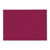 Placemats, Smooth Surface, Scalloped Edges, 13.5" X 9.5", Burgundy, 1,000/carton