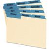 Oxford Laminated Tab Index Card Guides - 12 x Divider(s) - Printed Tab(s) - Month - January-December - 6" Divider Width - Manila Divider - Blue Tab(s) - 12 / Set