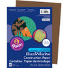 SunWorks Construction Paper - Art - 0.40"Height x 12"Width x 9"Length - 50 / Pack - Dark Brown - Paper