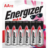 Energizer MAX Alkaline AA Batteries, 12 Pack - For Multipurpose - AA - Alkaline - 12 / Pack