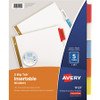 Avery Worksaver Big Insertable Tab Index Dividers - 5 x Divider(s) - 5 - 5 Tab(s)/Set - 8.5" Divider Width x 11" Divider Length - 3 Hole Punched - White Paper Divider - Multicolor Plastic Tab(s) - 1