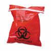 CareTek Stick-On Biohazard Infectious Red Waste Bags - 9" Width x 10" Length - 2 mil (51 Micron) Thickness - 100/Box - Red