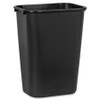 Rubbermaid Commercial Deskside Wastebasket - 10.25 gal Capacity - Rectangular - Dent Resistant, Rust Resistant, Chip Resistant, Durable, Easy to Clean - 20" Height x 11" Width x 15.3" Depth - Plastic - Black - 12 / Carton