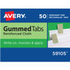 Avery Reinforced Cloth Gummed Index Tabs - 50 Tab(s) - 0.81" Tab Height x 0.44" Tab Width - Permanent - Cloth Divider - Gray Cloth Tab(s) - 4