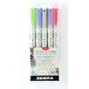 Zebra Pen Mildliner Brush Double-ended Highlighter Cool and Refined Pack - Fine Marker Point - Brush Marker Point Style - Green Pigment-based, Dark Blue, Gray, Violet, Red Ink - 5 / Pack