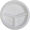 Genuine Joe 3-compartment Disposable Plates - Disposable - White - 50 / Pack