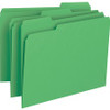 Smead Colored 1/3 Tab Cut Letter Recycled Top Tab File Folder - 8 1/2" x 11" - 3/4" Expansion - Top Tab Location - Assorted Position Tab Position - Green - 10% Recycled - 100 / Box
