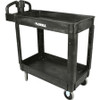 Lorell Grip Height Utility Cart - 550 lb Capacity - 4 Casters - 5" Caster Size - Structural Foam - x 37.5" Width x 17" Depth x 39" Height - Black - 1 Each