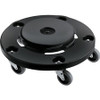 Rubbermaid Commercial Easy Twist Round Dolly - 350 lb Capacity - 5 Casters - Structural Foam - Black - 2 / Carton